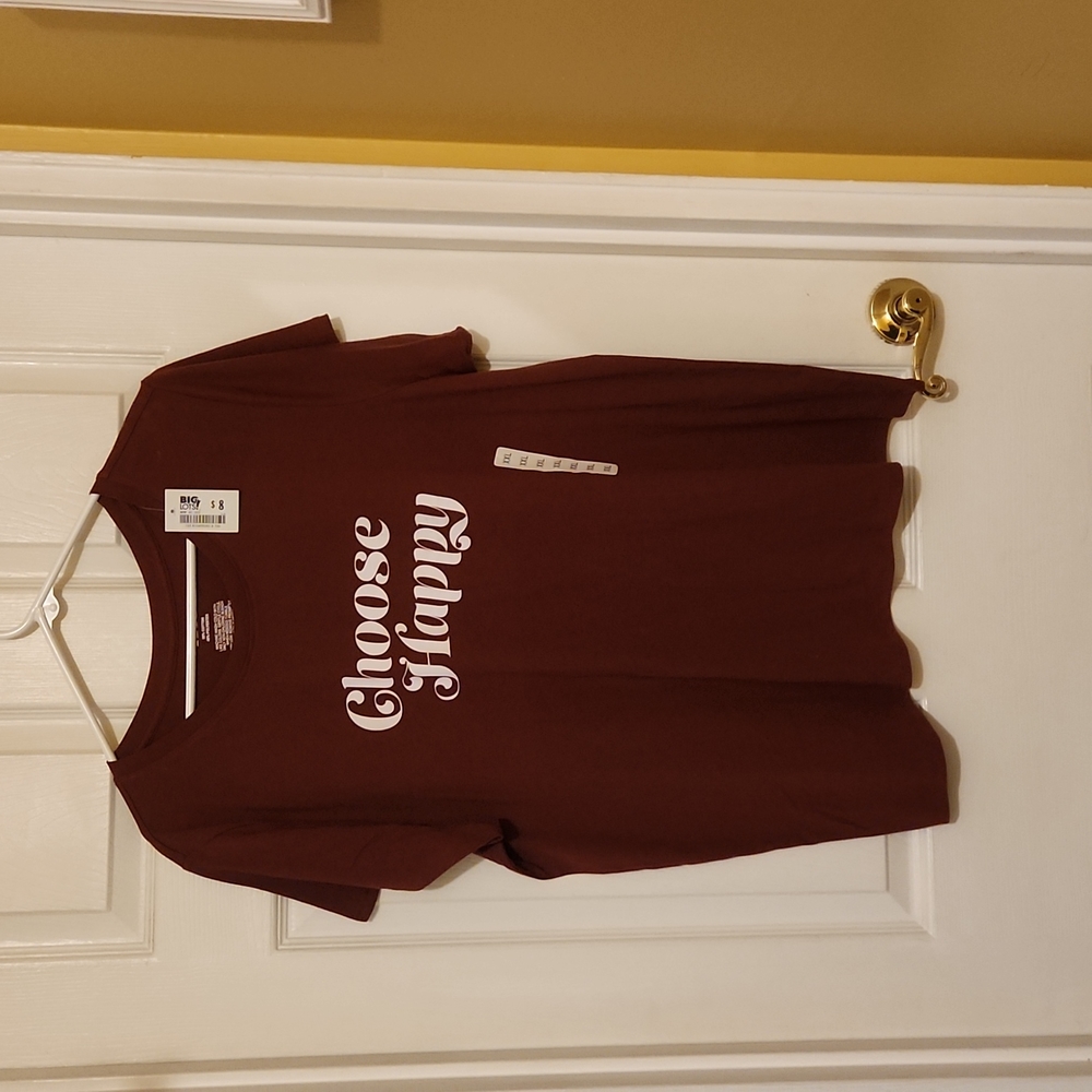 NWT Choose Happy maroon shirt